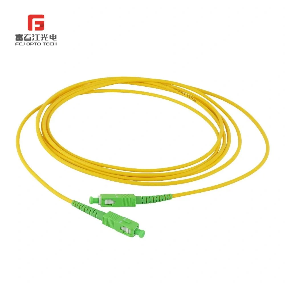 Optic Fiber Patch Cord Jumper Single Mode Sinplex 5m, G652D Cable Il&lt;0.3dB Sc/Upc 3mm Diameter PVC Cable Fiber Optic Connect Jumper