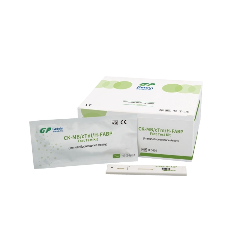 Getein Biotech Ck-MB/Ctni/H-Fabp Fast Immunofluorescence Assay Cardiac Marker Test Kit