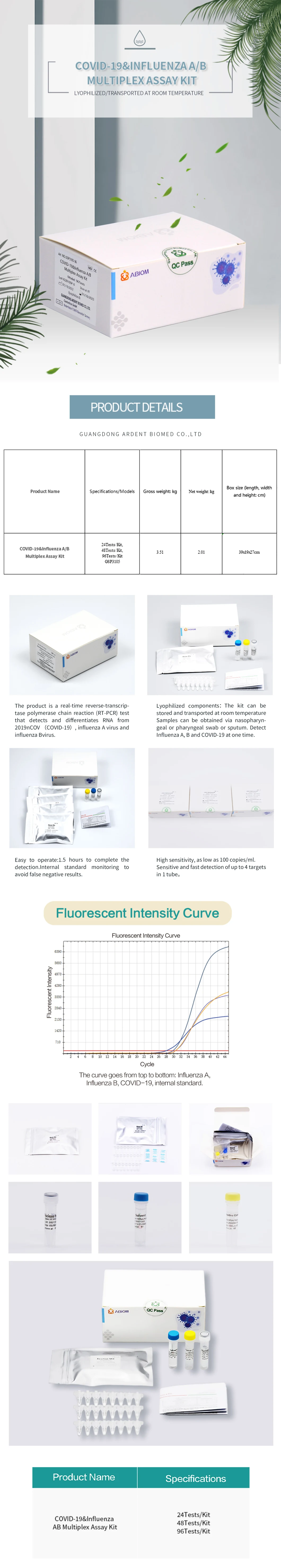 Covi Influenza a Influenza B Nucleic Acid PCR-Fluorescent Probe Rt-PCR Multiplex Assay Kit