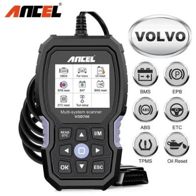 Ancel VOD700 OBD2 Scanner for Volvo Car Code Reader Diagnostic Scan Tool ABS Bleeding Injector Oil etc BMS Epb TPMS DPF Reset